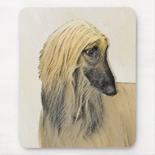 Afghan Hound Painting - Cute Original Dog Art マウスパッド (正面)