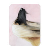 Afghan Hound Profile Dog Art Greeting Card 5x7 マグネット (縦)