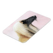 Afghan Hound Profile Dog Art Greeting Card 5x7 マグネット (左側)
