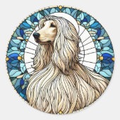 Afghan hound sticker ラウンドシール (正面)