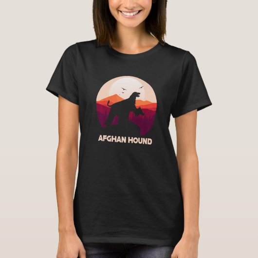 Afghan Hound under Moon for Halloween Costume 1 Tシャツ (正面)