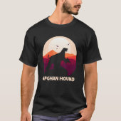 Afghan Hound under Moon for Halloween Costume Tシャツ (正面)