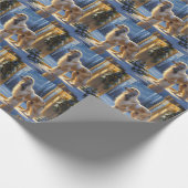 Afghan Hound With Christmas Lights Holiday ラッピングペーパー (角)