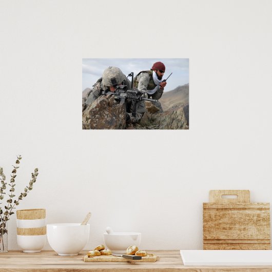 Afghan Military Soldier Cool Warriors ポスター (キッチン)