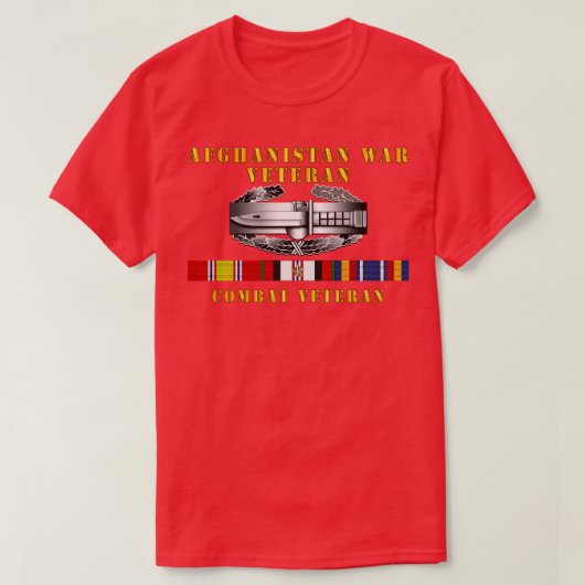 Afghanistanベテラン戦闘行動バッジw CAB IRAF Tシャツ (デザイン正面)