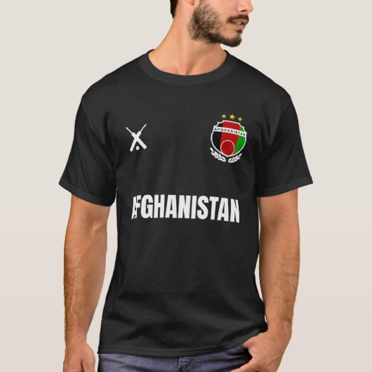 AFGHANISTAN Cricket Fan Badge Tシャツ (正面)