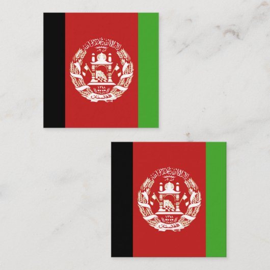 Afghanistan Flag Emblem スクエア名刺 (正面/裏面)