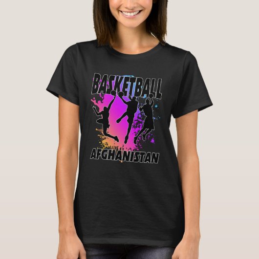Afghanistan Flag  Love Playing Basketball  1 Tシャツ (正面)