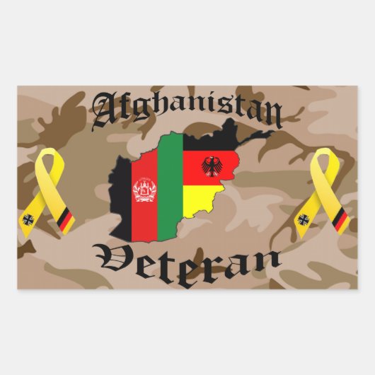 Afghanistan Veteran German 長方形シール (正面)