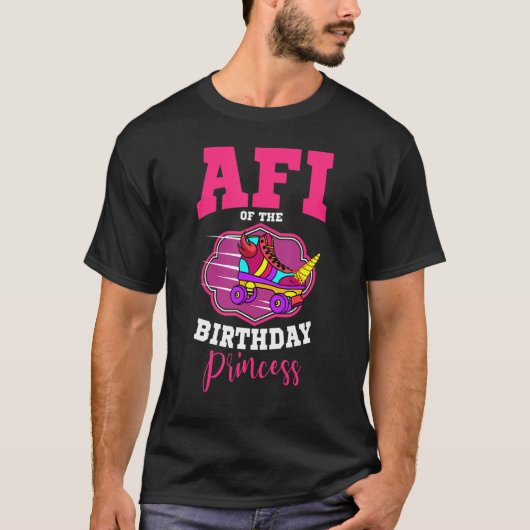 Afiの誕生日プリンセスローラースケートスケートで滑る Tシャツ (正面)