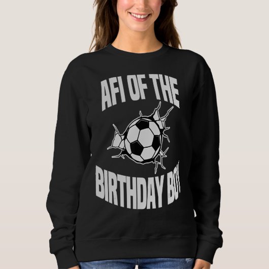 Afiの誕生日ボーイサッカーチームの日パーティーグラ スウェットシャツ (正面)