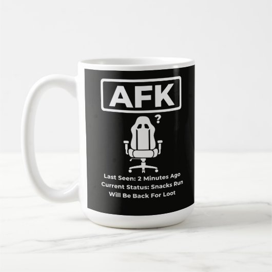 AFK スナックラン おもしろゲーマー 引用 デザイン コーヒーマグカップ (左)