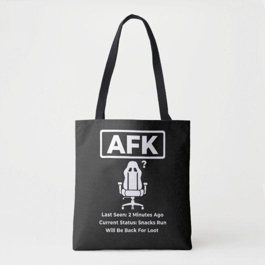 AFK スナックラン おもしろゲーマー 引用 デザイン トートバッグ (正面)