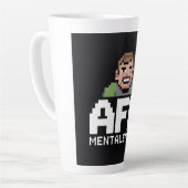 AFK Mentalement Chibi Gamer Pixel Art カフェラテマグ (左アングル)