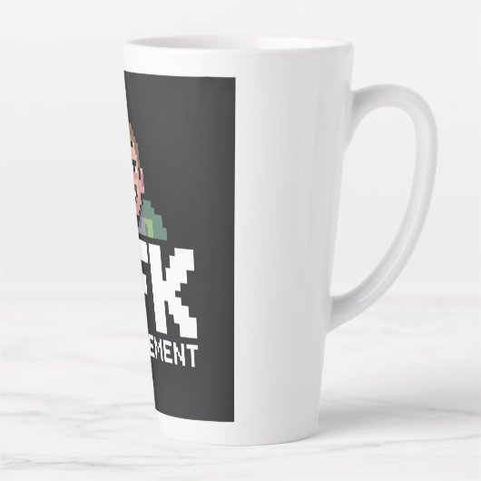 AFK Mentalement Chibi Gamer Pixel Art カフェラテマグ (右)