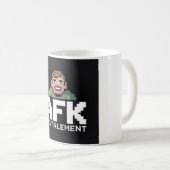 AFK Mentalement Chibi Gamer Pixel Art コーヒーマグカップ (正面右)