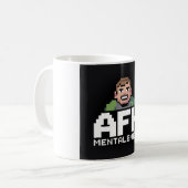 AFK Mentalement Chibi Gamer Pixel Art コーヒーマグカップ (正面左)