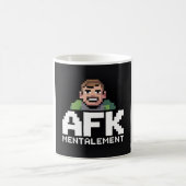 AFK Mentalement Chibi Gamer Pixel Art コーヒーマグカップ (中央)