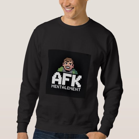 AFK Mentalement Chibi Gamer Pixel Art スウェットシャツ (正面)