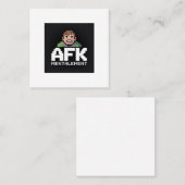 AFK Mentalement Chibi Gamer Pixel Art スクエア名刺 (正面/裏面)