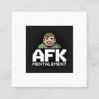 AFK Mentalement Chibi Gamer Pixel Art スクエア名刺