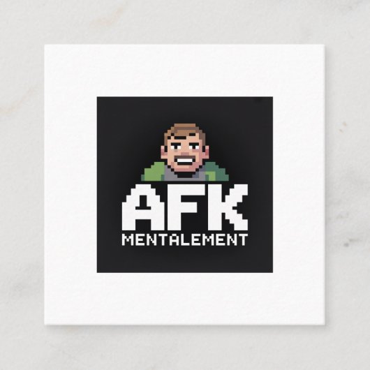 AFK Mentalement Chibi Gamer Pixel Art スクエア名刺 (正面)