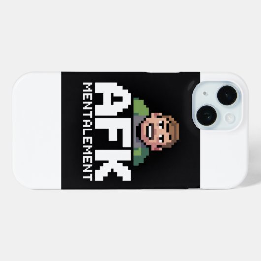 AFK Mentalement Chibi Gamer Pixel Art Case-Mate iPhoneケース (裏面 (横))