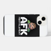 AFK Mentalement Chibi Gamer Pixel Art iPhoneケース (裏面横)