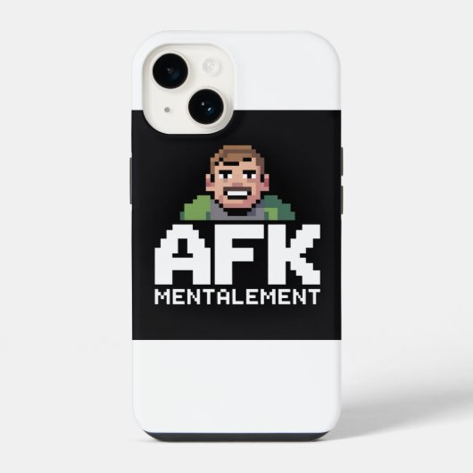 AFK Mentalement Chibi Gamer Pixel Art iPhoneケース (裏面)