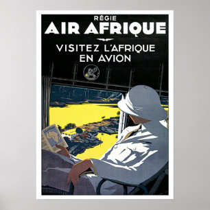 AFRICAを飛行機オールド航空フランスの旅行で訪れる ポスター