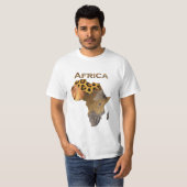 AFRICAシリーズの野生動物質感マップ Tシャツ (正面フル)