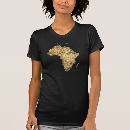 AFRICAシリーズシャツの金属金ゴールドマップ Tシャツ (正面)