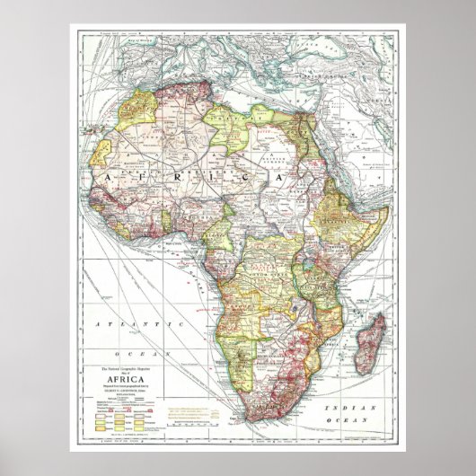 " Africa: 1909 - Detailed map ... ポスター (正面)
