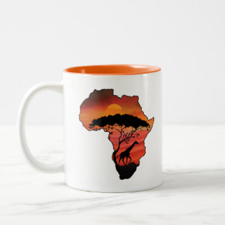 Africa and Giraffe ツートーンマグカップ