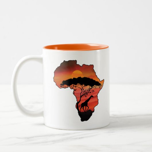 Africa and Giraffe ツートーンマグカップ (左)