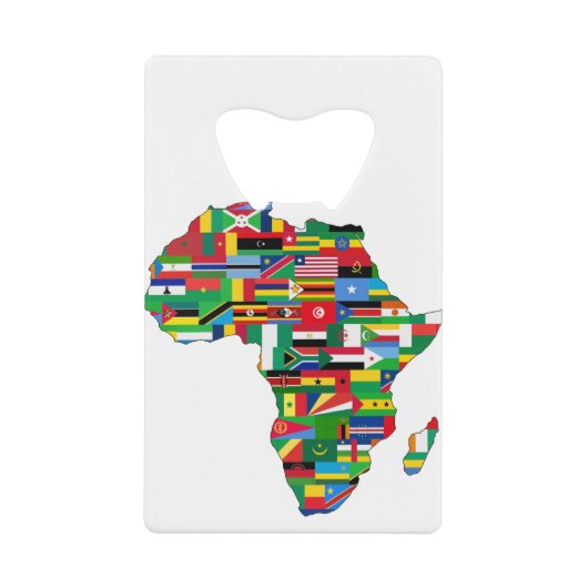 Africa Continent Countries Flags Map Nations クレジットカード栓抜き (正面)
