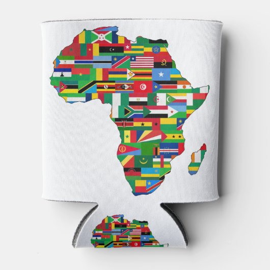 Africa Continent Countries Flags Map Nations 缶クーラー (正面)