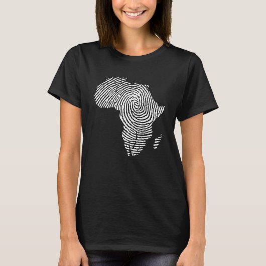 Africa Fingerprint African Flag Black Pride DNA Af Tシャツ (正面)