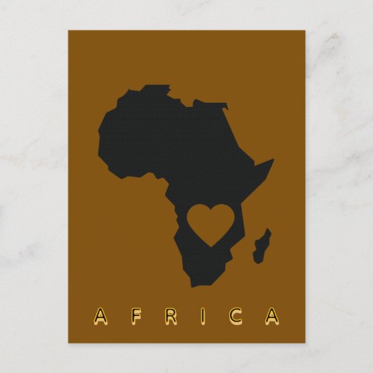 Africa Heart Map Postcard ポストカード (正面)