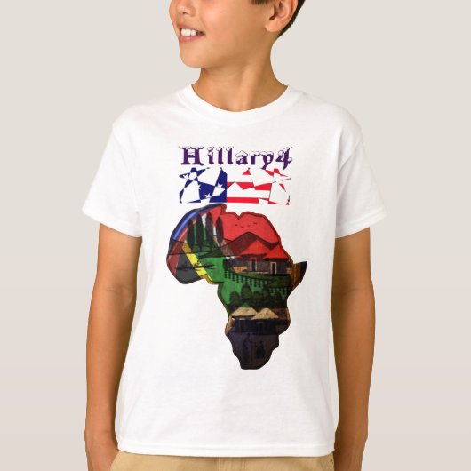 Africa Hillary USA for President together Tシャツ (正面)