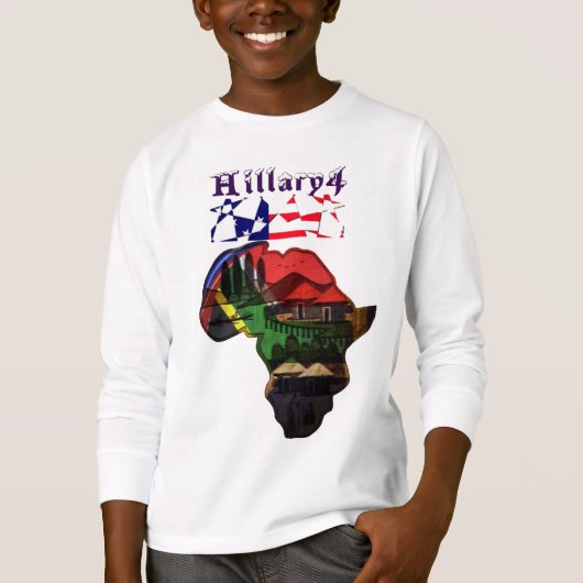 Africa Hillary USA for President together Tシャツ (正面)