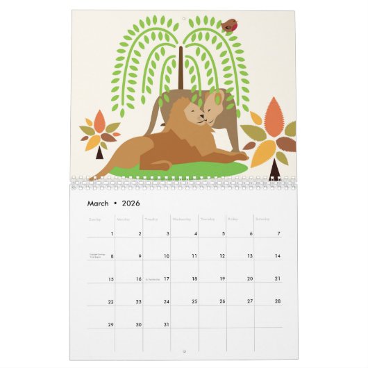 Africa Illustrations Calendar カレンダー (3月 2026)