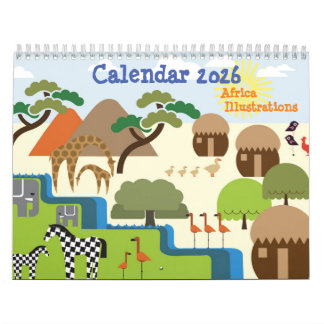 Africa Illustrations Calendar カレンダー