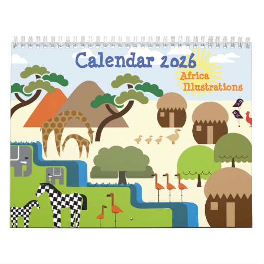 Africa Illustrations Calendar カレンダー (カバー)