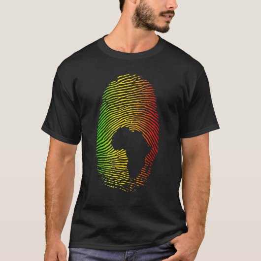 Africa Is In My DNA Fingerprint African Roots Afri Tシャツ (正面)