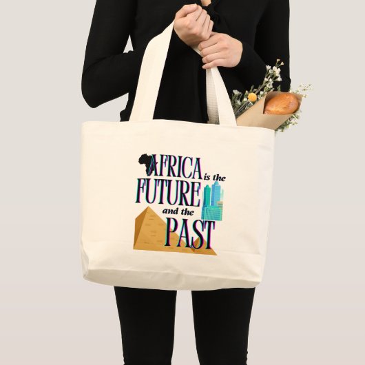 Africa is The Future & The Past | ラージトートバッグ (正面(商品))