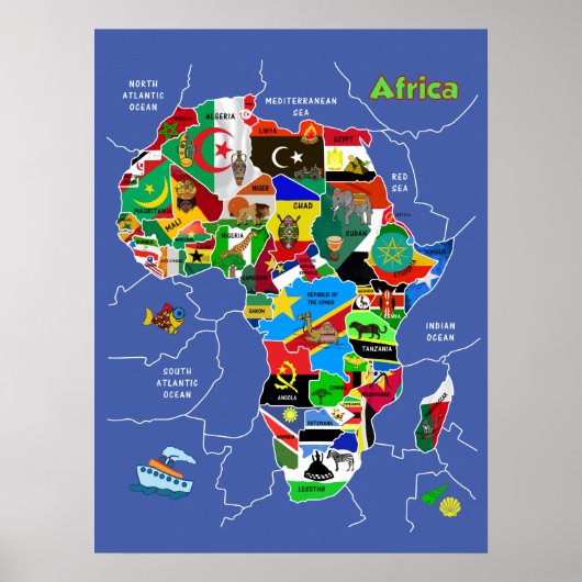 Africa Map ポスター (正面)