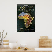 Africa Map Art African Print Pan Am Travel Pos ポスター (キッチン)