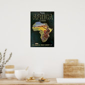 Africa Map Art African Print Pan Am Travel Poster ポスター (キッチン)