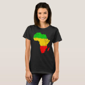 Africa Map Black History Month Afro African Pride  Tシャツ (正面フル)
